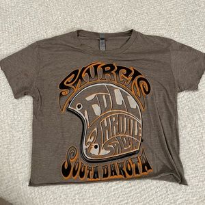 Used Full Throttle Saloon Grey Women’s Cropped T-shirt Size Medium